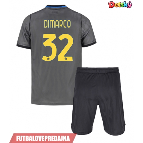Lacne Dětský Futbalové dres Inter Milan Federico Dimarco #32 2026-27 Krátky Rukáv - Tretina (+ trenírky)